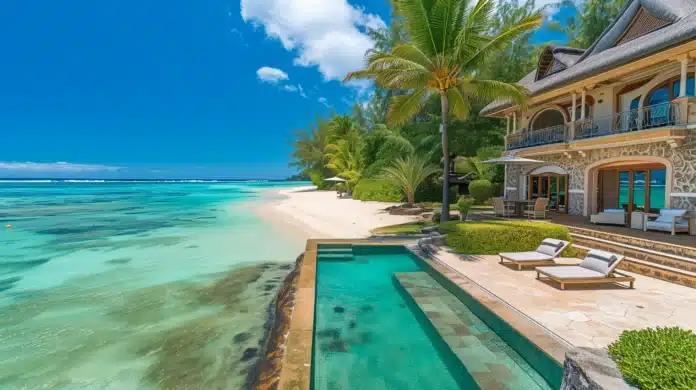 Maison pieds dans l'eau île Maurice